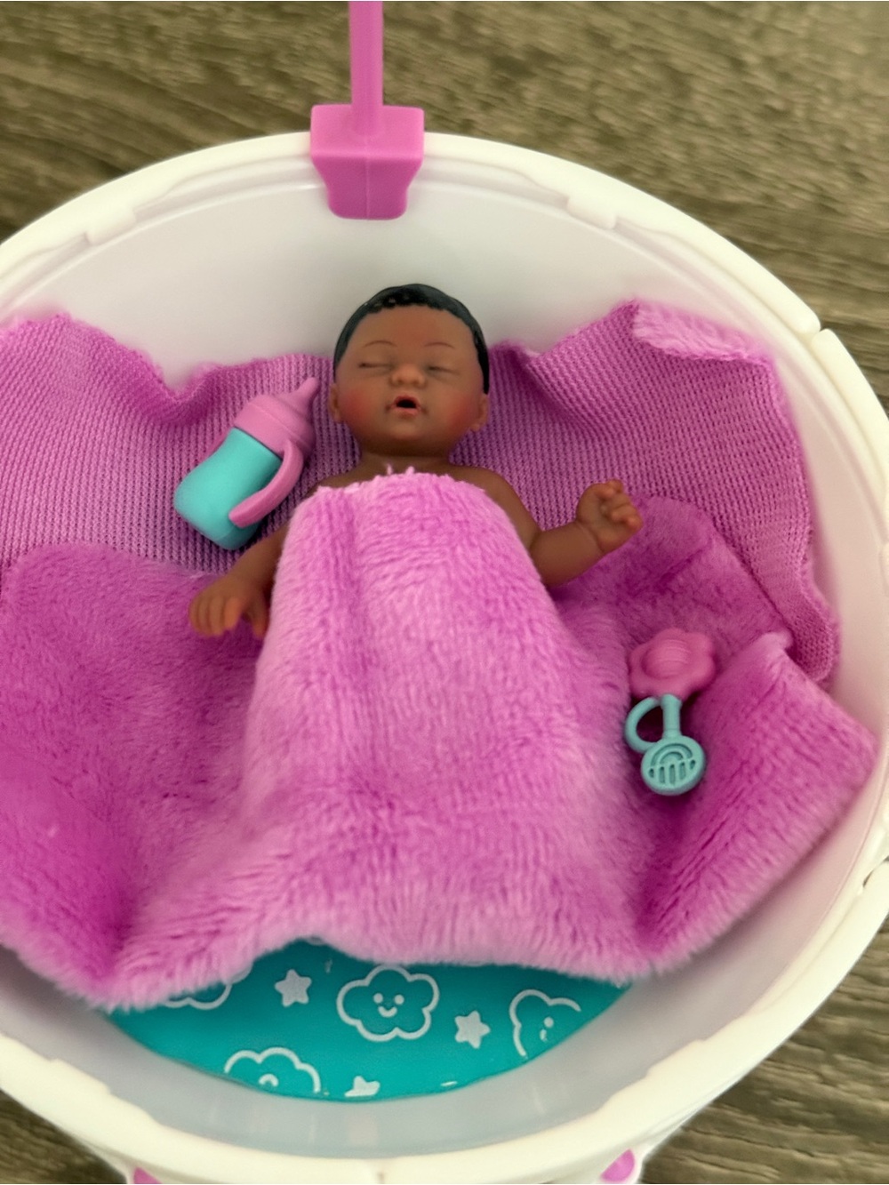 My Mini Baby with Lavender Blanket& Crib